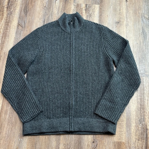 NWOT James Perse Wool Alpaca Ribbed Zip-Up Sweater Jacket Size L /3 - Picture 1 of 16